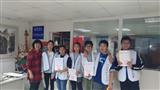 今天來了6位新竹市培英國中學生,來做一日志工 寫了300多封感謝卡